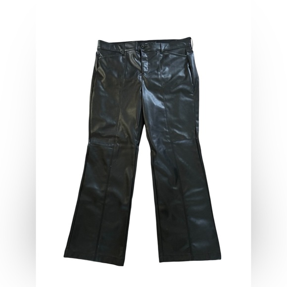 Torrid Pintuck Trouser Boot Faux Leather High Rise Pant Black Sz 20T Pockets - Picture 2 of 6